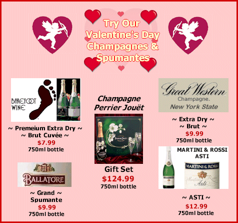 Valentine's Champagnes and Spumantes